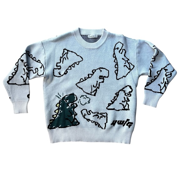 Aelfric Eden Dinosaur Cartoon Pattern Knit Sweater Men’s Small - Picture 6 of 6